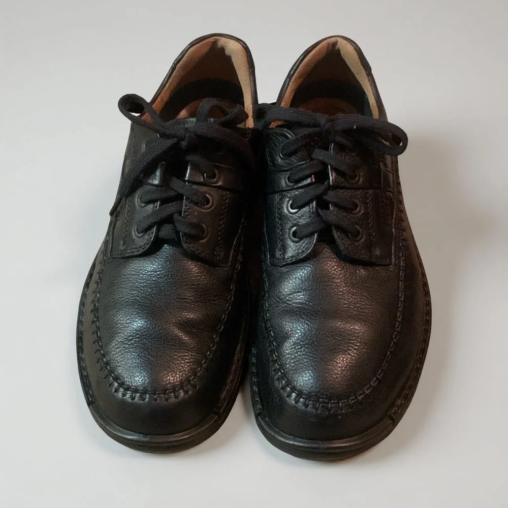 Ecco Fusion Shoes Mens 8 EU 42 Black Leather Lace Up Casual Office